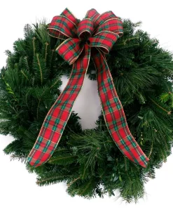 Christmas Greenery VAN ZYVERDEN 24 In. Live Fresh Cut Blue Ridge Mountain Mixed Christmas Wreath With Bow