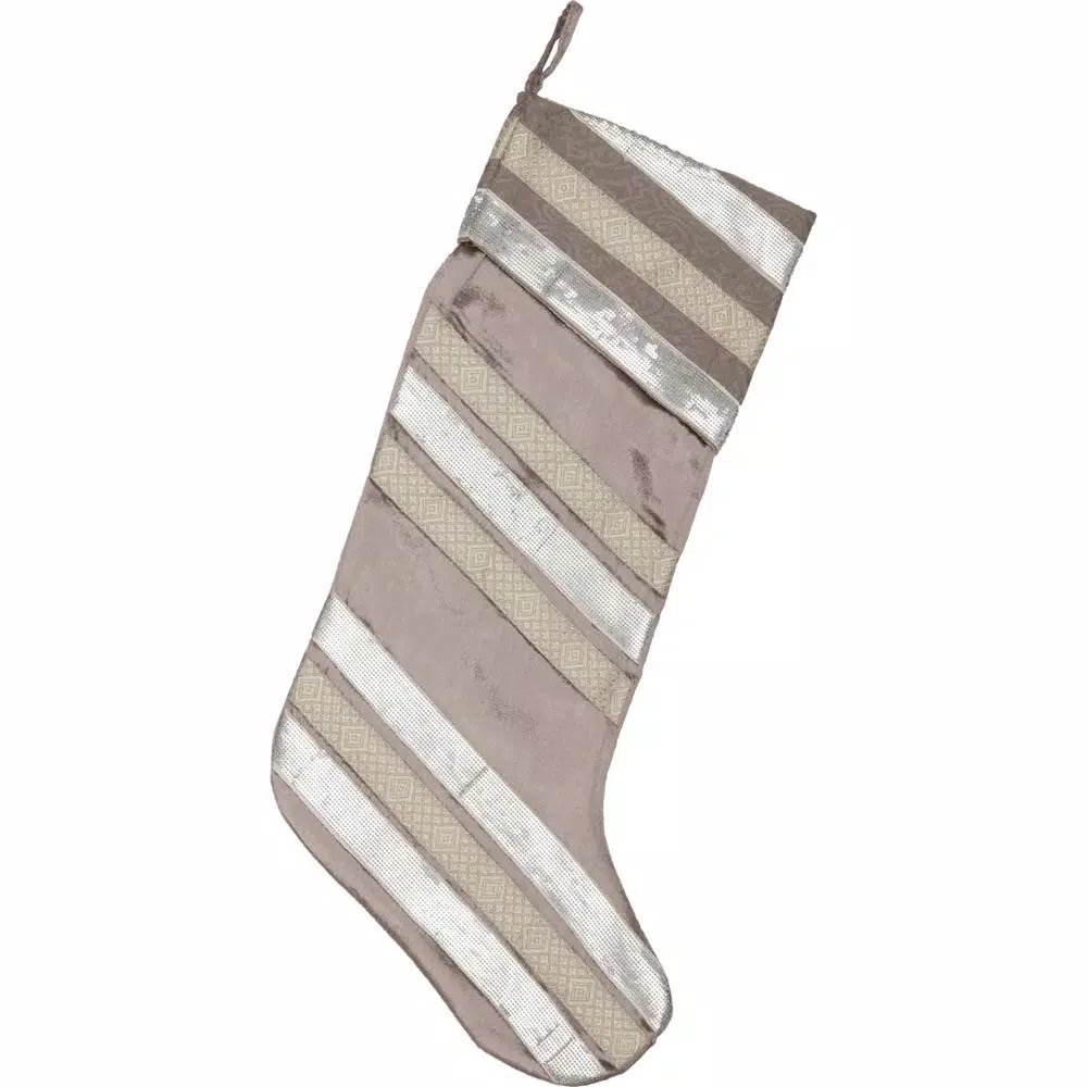 Indoor Christmas Decorations VHC Brands 20 In. Viscose/Polyester Allura Dove Grey Glam Christmas Decor Stocking 1 Indoor Christmas Decorations VHC Brands 20 In. Viscose/Polyester Allura Dove Grey Glam Christmas Decor Stocking