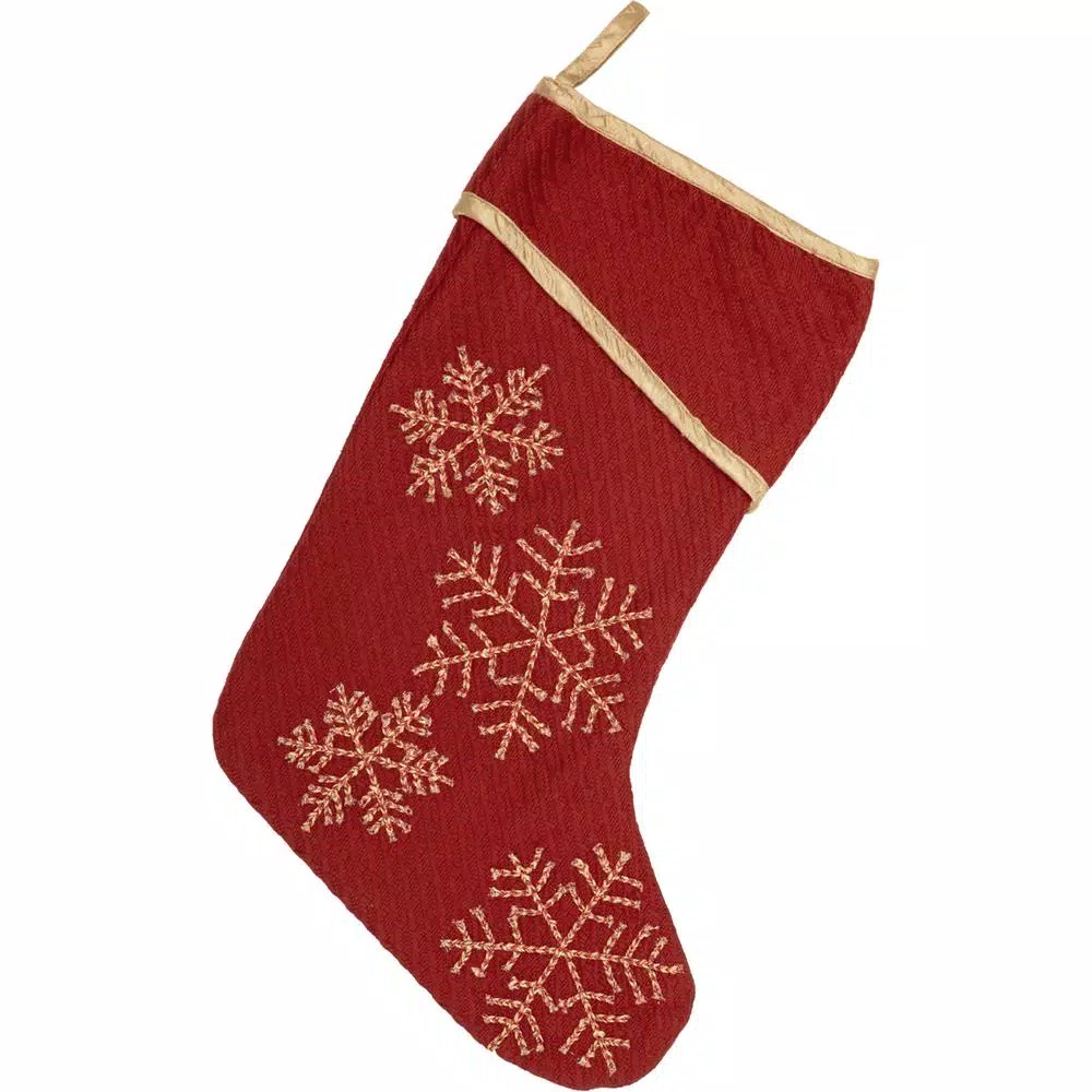 Indoor Christmas Decorations VHC Brands 15 In. Cotton/Nylon Revelry Brick Red Traditional Christmas Decor Stocking 1 Indoor Christmas Decorations VHC Brands 15 In. Cotton/Nylon Revelry Brick Red Traditional Christmas Decor Stocking