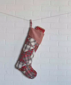 Indoor Christmas Decorations VHC Brands 20 In. Cotton Peyton Tomato Red Traditional Christmas Decor Stocking -Christmas Tree Decorations Shop vhc brands christmas stockings 32011 31 1000