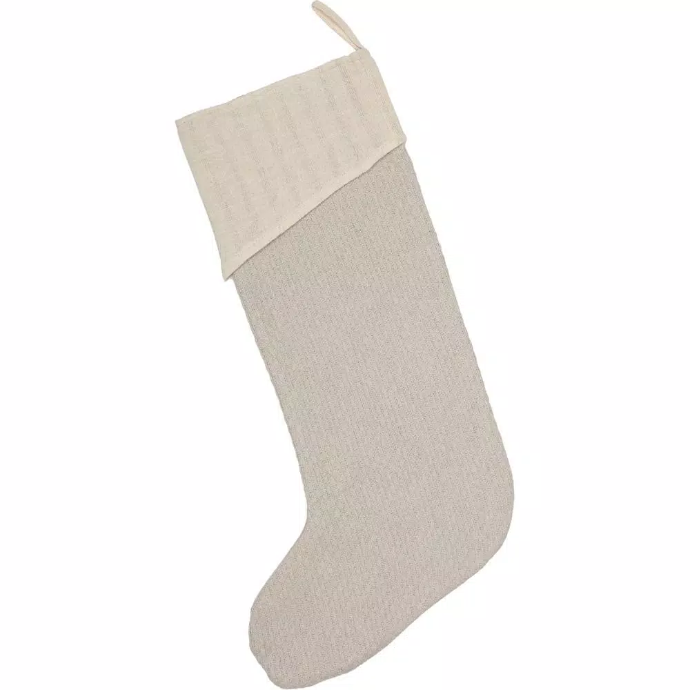 Indoor Christmas Decorations VHC Brands 20 In. Cotton/Metallic Thread Ingrid Ash Grey Farmhouse Christmas Decor Stocking 2 Indoor Christmas Decorations VHC Brands 20 In. Cotton/Metallic Thread Ingrid Ash Grey Farmhouse Christmas Decor Stocking - Image 2