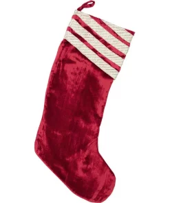 Indoor Christmas Decorations VHC Brands 20 In. Viscose Red Memories Glam Christmas Decor Stocking