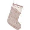 Indoor Christmas Decorations VHC Brands 15 In. Liv Pebble Grey Traditional Christmas Decor Stocking