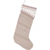 Indoor Christmas Decorations VHC Brands 20 In. Cotton/Felt Liv Pebble Grey Traditional Christmas Decor Stocking