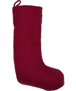 Indoor Christmas Decorations VHC Brands 20 In. Red Felt Christmas Traditional Decor Stocking