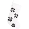 Indoor Christmas Decorations VHC Brands 20 In. Cotton Black Emmie Farmhouse Christmas Decor Patch Stocking