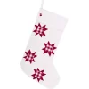 Indoor Christmas Decorations VHC Brands 20 In. Cotton Red Emmie Farmhouse Christmas Decor Patch Stocking
