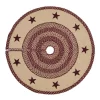 Christmas Tree Decorations VHC Brands 48 In. Burgundy Tan Jute Red Primitive Classic Country Decor Star Stenciled Tree Skirt
