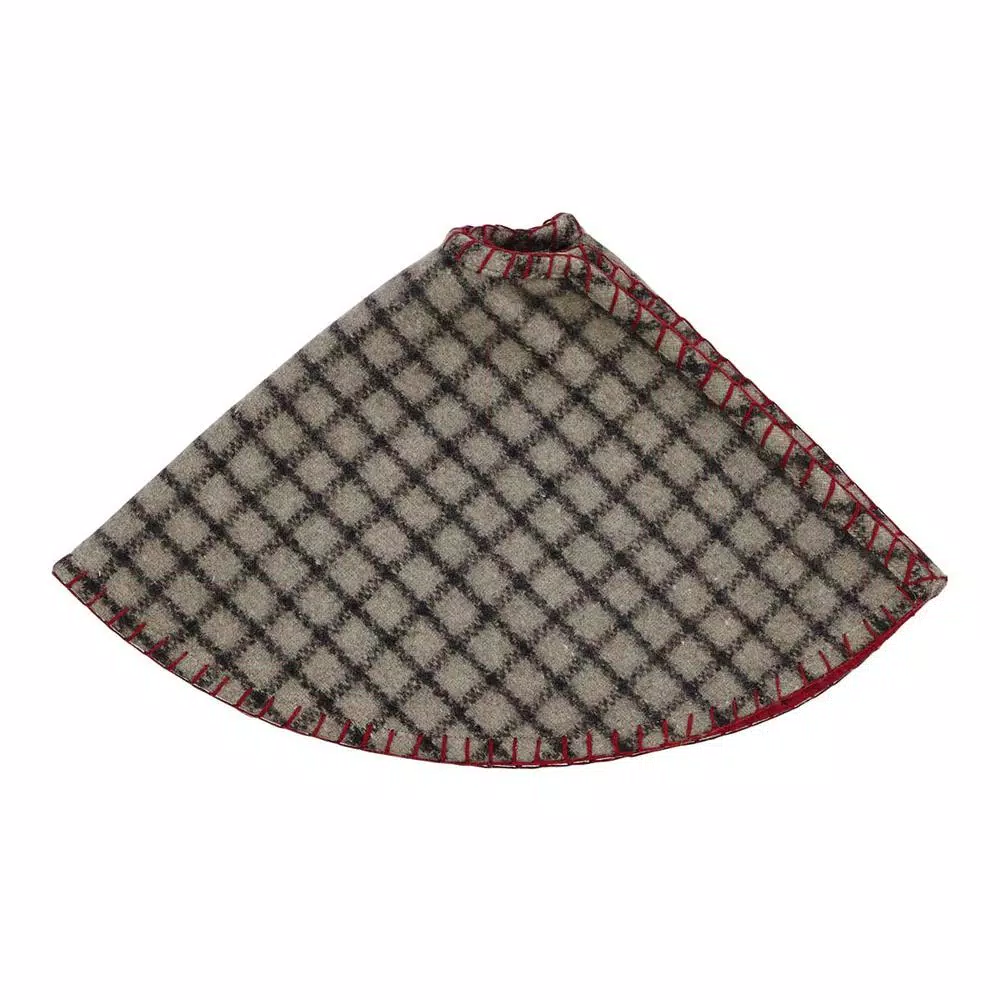 Christmas Tree Decorations VHC Brands 21 In. Weston Slate Grey Traditional Christmas Decor Mini Tree Skirt 3 Christmas Tree Decorations VHC Brands 21 In. Weston Slate Grey Traditional Christmas Decor Mini Tree Skirt - Image 3