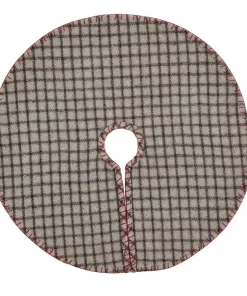 Christmas Tree Decorations VHC Brands 21 In. Weston Slate Grey Traditional Christmas Decor Mini Tree Skirt