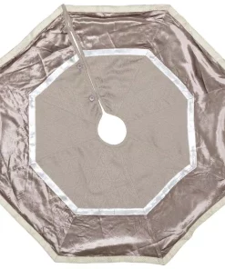 Christmas Tree Decorations VHC Brands 48 In. Allura Dove Grey Glam Christmas Decor Tree Skirt
