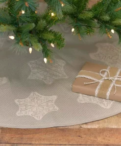 Christmas Tree Decorations VHC Brands 48 In. Ingrid Ash Grey Farmhouse Christmas Decor Tree Skirt -Christmas Tree Decorations Shop vhc brands christmas tree skirts collars 32018 31 1000