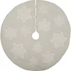 Christmas Tree Decorations VHC Brands 48 In. Ingrid Ash Grey Farmhouse Christmas Decor Tree Skirt