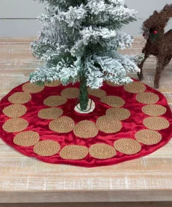 Christmas Tree Decorations VHC Brands 21 In. Red Memories Glam Christmas Decor Mini Tree Skirt -Christmas Tree Decorations Shop vhc brands christmas tree skirts collars 32022 31 1000