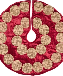 Christmas Tree Decorations VHC Brands 21 In. Red Memories Glam Christmas Decor Mini Tree Skirt