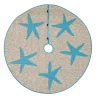 Christmas Tree Decorations VHC Brands 55 In. Nerine Robin Egg Blue Coastal Christmas Decor Tree Skirt