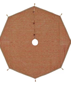 Christmas Tree Decorations VHC Brands 60 In. Soleil Candy Apple Red Glam Christmas Decor Tree Skirt