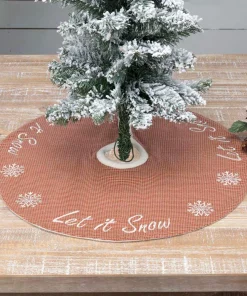 Christmas Tree Decorations VHC Brands 21 In. Let It Snow Apple Red Farmhouse Christmas Decor Mini Tree Skirt -Christmas Tree Decorations Shop vhc brands christmas tree skirts collars 32182 31 1000