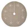 Christmas Tree Decorations VHC Brands 60 In. Pearlescent Natural Tan Coastal Christmas Decor Tree Skirt