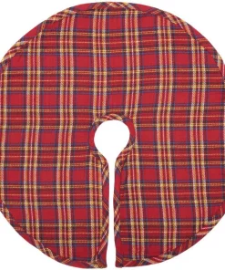 Christmas Tree Decorations VHC Brands 21 In. Galway Barn Red Rustic Christmas Decor Mini Tree Skirt