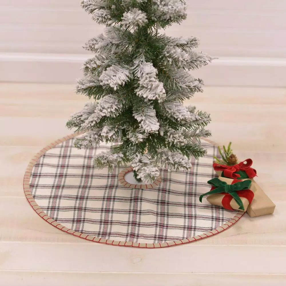 Christmas Tree Decorations VHC Brands 21 In. Amory Ivory White Farmhouse Christmas Decor Mini Tree Skirt 4 Christmas Tree Decorations VHC Brands 21 In. Amory Ivory White Farmhouse Christmas Decor Mini Tree Skirt - Image 4