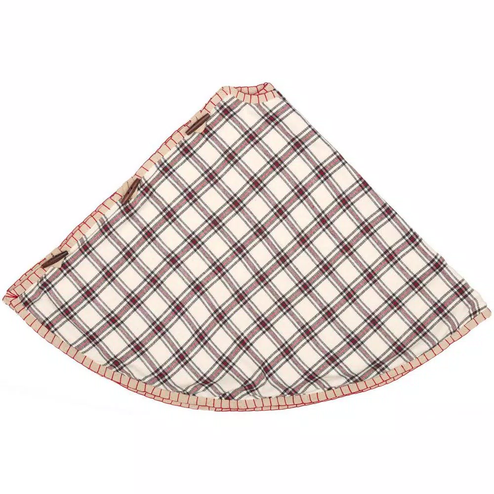 Christmas Tree Decorations VHC Brands 48 In. Amory Ivory White Farmhouse Christmas Decor Tree Skirt 3 Christmas Tree Decorations VHC Brands 48 In. Amory Ivory White Farmhouse Christmas Decor Tree Skirt - Image 3