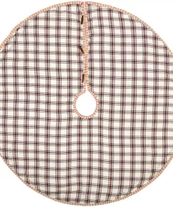 Christmas Tree Decorations VHC Brands 48 In. Amory Ivory White Farmhouse Christmas Decor Tree Skirt