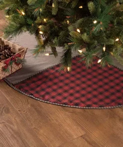 Christmas Tree Decorations VHC Brands 48 In. Andes Charcoal Grey Rustic Christmas Decor Tree Skirt -Christmas Tree Decorations Shop vhc brands christmas tree skirts collars 42367 31 1000