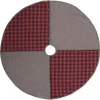 Christmas Tree Decorations VHC Brands 48 In. Andes Charcoal Grey Rustic Christmas Decor Tree Skirt