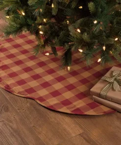 Christmas Tree Decorations VHC Brands 55 In. Burgundy Check Red Primitive Christmas Decor Scalloped Tree Skirt 7 Christmas Tree Decorations VHC Brands 55 In. Burgundy Check Red Primitive Christmas Decor Scalloped Tree Skirt -Christmas Tree Decorations Shop vhc brands christmas tree skirts collars 42382 31 1000
