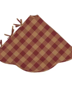 Christmas Tree Decorations VHC Brands 55 In. Burgundy Check Red Primitive Christmas Decor Scalloped Tree Skirt 6 Christmas Tree Decorations VHC Brands 55 In. Burgundy Check Red Primitive Christmas Decor Scalloped Tree Skirt -Christmas Tree Decorations Shop vhc brands christmas tree skirts collars 42382 4f 1000