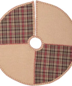 Christmas Tree Decorations VHC Brands 21 In. Clement Natural Tan Rustic Christmas Decor Tree Skirt