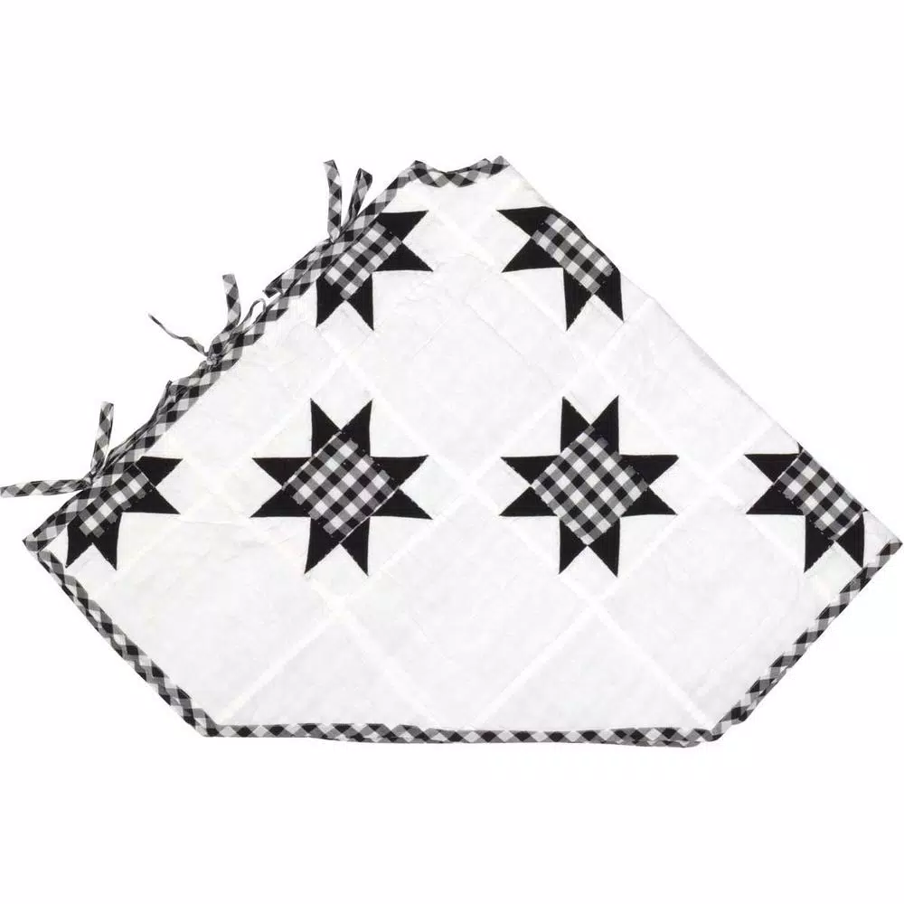 Christmas Tree Decorations VHC Brands 55 In. Black Emmie Farmhouse Christmas Decor Patchwork Tree Skirt 3 Christmas Tree Decorations VHC Brands 55 In. Black Emmie Farmhouse Christmas Decor Patchwork Tree Skirt - Image 3