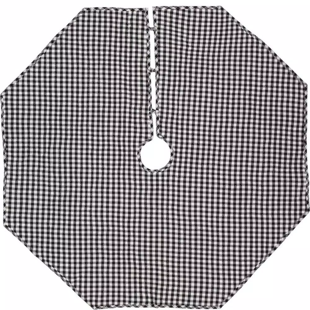 Christmas Tree Decorations VHC Brands 55 In. Black Emmie Farmhouse Christmas Decor Patchwork Tree Skirt 2 Christmas Tree Decorations VHC Brands 55 In. Black Emmie Farmhouse Christmas Decor Patchwork Tree Skirt - Image 2