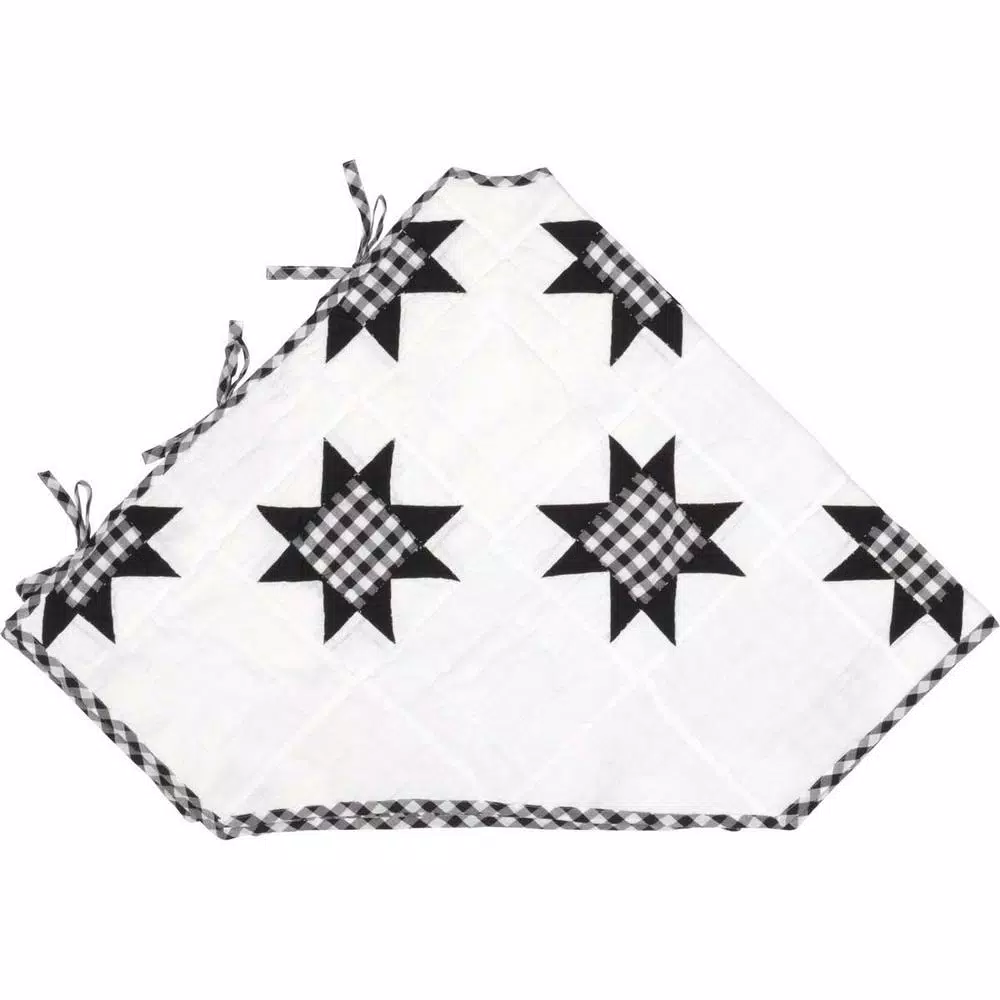 Christmas Tree Decorations VHC Brands 60 In. Black Emmie Farmhouse Christmas Decor Patchwork Tree Skirt 3 Christmas Tree Decorations VHC Brands 60 In. Black Emmie Farmhouse Christmas Decor Patchwork Tree Skirt - Image 3