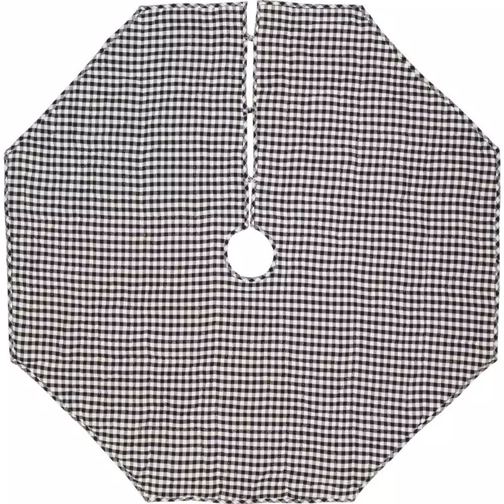 Christmas Tree Decorations VHC Brands 60 In. Black Emmie Farmhouse Christmas Decor Patchwork Tree Skirt 2 Christmas Tree Decorations VHC Brands 60 In. Black Emmie Farmhouse Christmas Decor Patchwork Tree Skirt - Image 2