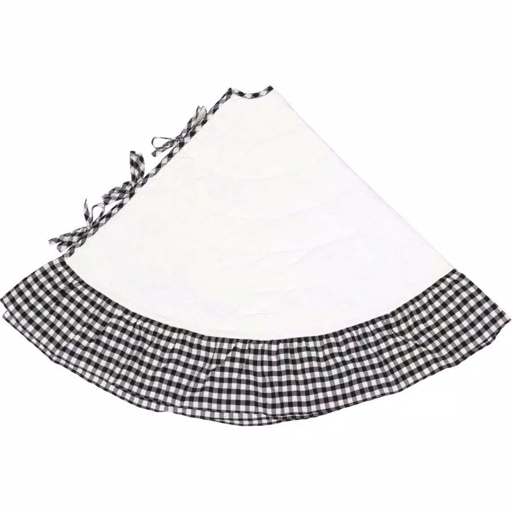 Christmas Tree Decorations VHC Brands 60 In. Black Emmie Farmhouse Christmas Decor Ruffled Tree Skirt 3 Christmas Tree Decorations VHC Brands 60 In. Black Emmie Farmhouse Christmas Decor Ruffled Tree Skirt - Image 3