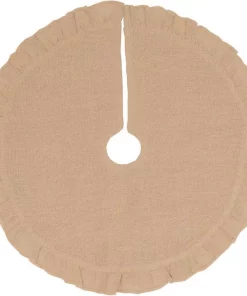 Christmas Tree Decorations VHC Brands 21 In. Jute Burlap Natural Tan Holiday Rustic And Lodge Decor Tree Skirt