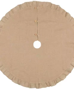 Christmas Tree Decorations VHC Brands 48 In. Jute Burlap Natural Tan Holiday Rustic And Lodge Decor Tree Skirt