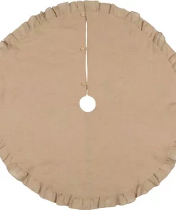Christmas Tree Decorations VHC Brands 55 In. Jute Burlap Natural Tan Holiday Rustic And Lodge Decor Tree Skirt