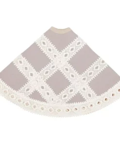 Christmas Tree Decorations VHC Brands 21 In. Grey Margot Farmhouse Christmas Decor Tree Skirt -Christmas Tree Decorations Shop vhc brands christmas tree skirts collars 42571 4f 1000