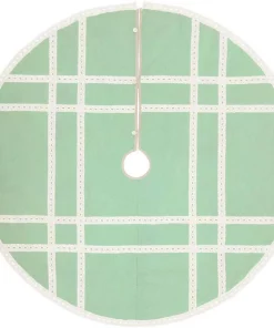Christmas Tree Decorations VHC Brands 60 In. Mint Margot Farmhouse Christmas Decor Tree Skirt