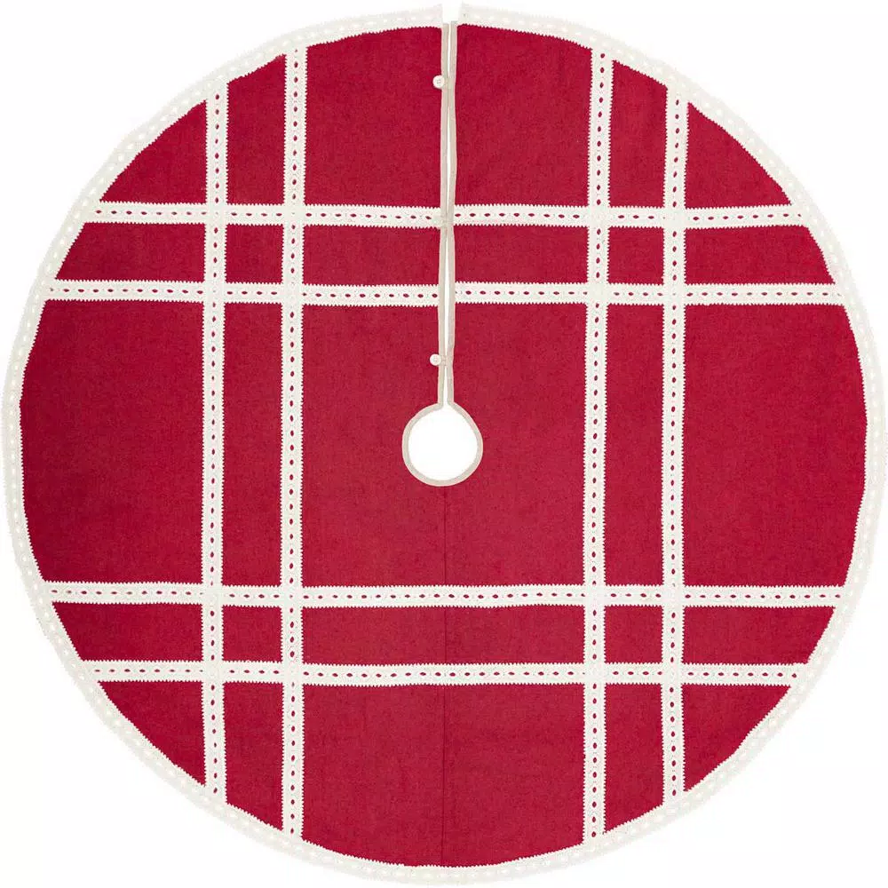 Christmas Tree Decorations VHC Brands 60 In. Red Margot Farmhouse Christmas Decor Tree Skirt 1 Christmas Tree Decorations VHC Brands 60 In. Red Margot Farmhouse Christmas Decor Tree Skirt