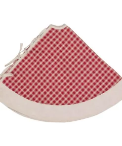 Christmas Tree Decorations VHC Brands 48 In. Red Plaid Christmas Farmhouse Decor Tree Skirt -Christmas Tree Decorations Shop vhc brands christmas tree skirts collars 42597 4f 1000