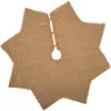 Christmas Tree Decorations VHC Brands 48 In. Burlap Natural Tan Farmhouse Christmas Decor Tree Skirt