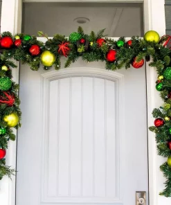 Christmas Greenery Village Lighting Company 9 Ft. Pre-Lit LED Festive Holiday Garland -Christmas Tree Decorations Shop village lighting company christmas garland v 20565 44 1000