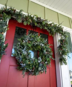 Christmas Greenery Village Lighting Company 9 Ft. Pre-Lit LED Rustic White Berry Garland -Christmas Tree Decorations Shop village lighting company christmas garland v 20686 1f 1000