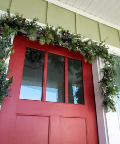 Christmas Greenery Village Lighting Company 9 Ft. Pre-Lit LED Rustic White Berry Garland -Christmas Tree Decorations Shop village lighting company christmas garland v 20686 4f 1000