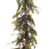 Christmas Greenery Village Lighting Company 9 Ft. Pre-Lit LED Rustic White Berry Garland