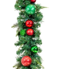 Christmas Greenery Village Lighting Company 9 Ft. Pre-Lit LED Christmas Cheer Garland